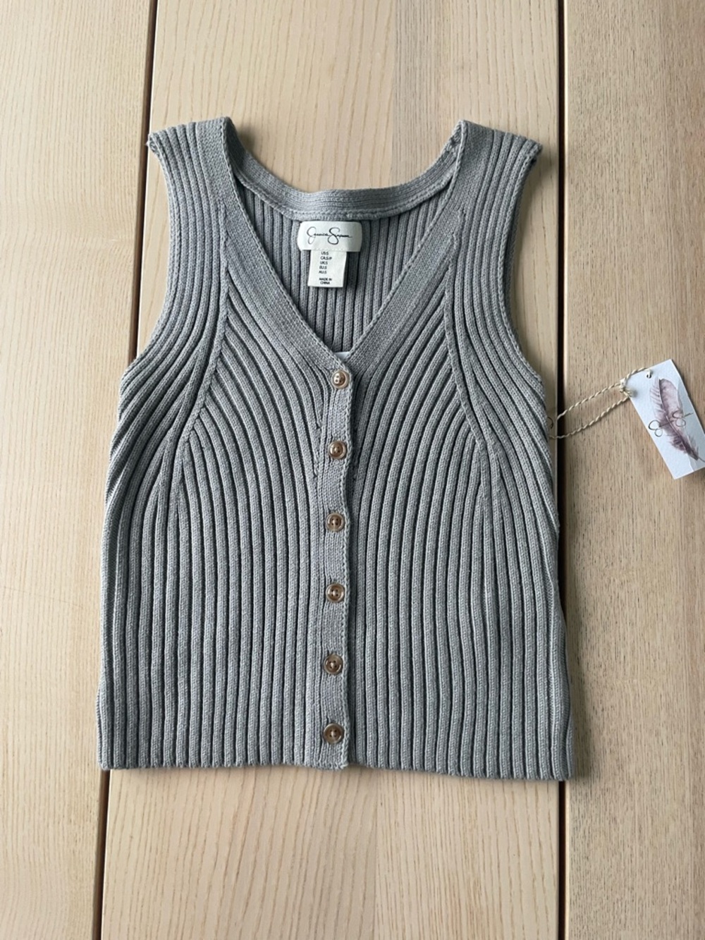 Jessica Simpson knitted vest size small Button Front Tank Top ladies size small